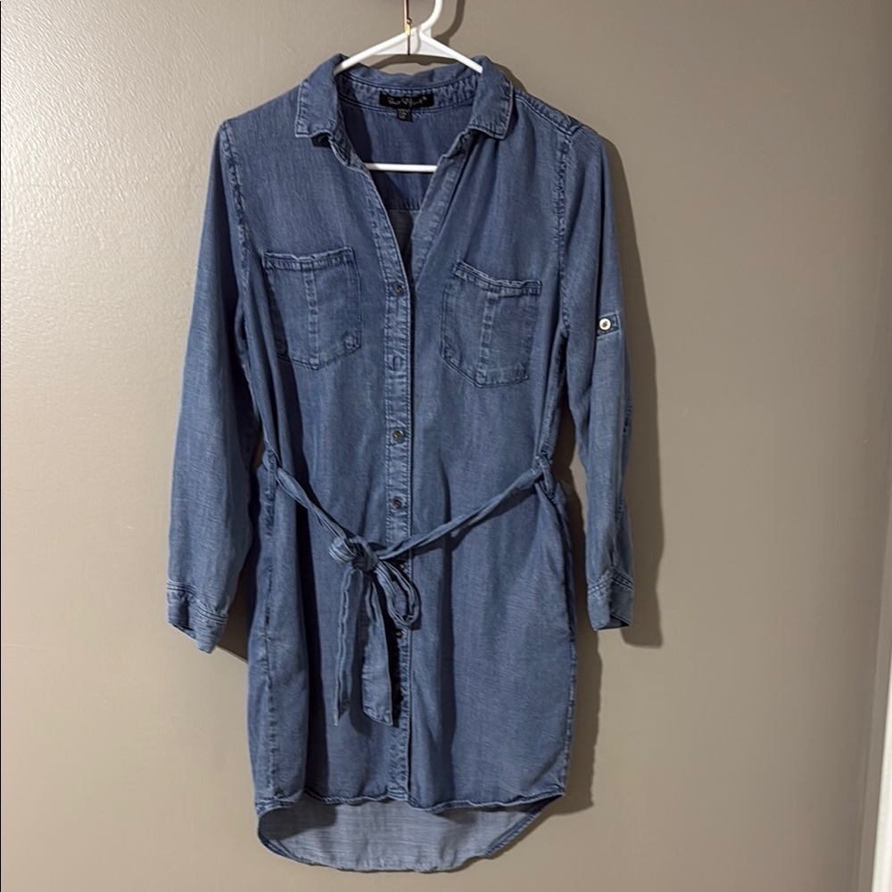 Velvet Heart Blue High-Low Shirt Dress